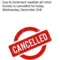 Minor Hockey Cancelled December 3rd